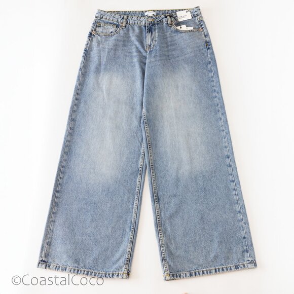 Forever 21 Women's Low Rise Baggy 30x31 Wide Leg Jeans Denim Y2K 90s Streetwear - Picture 2 of 10